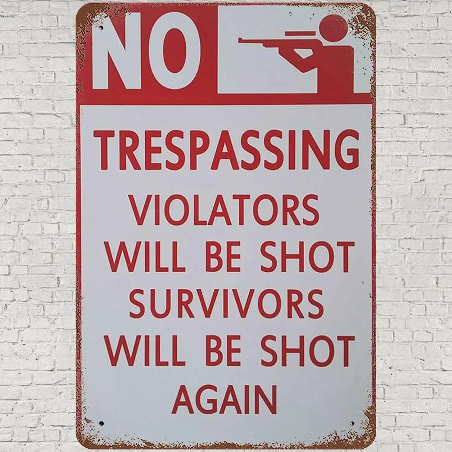 Винтажная металлическая жестяная вывеска 8x12 предупреждение о безопасности