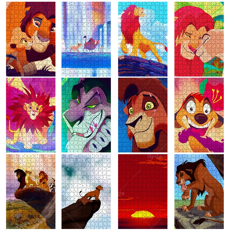

1000PCS Disney The Lion King Simba Cute Expressions Puzzle Game Kids Like Wooden Jigsaw For Friends Gift Room Desk Ornaments