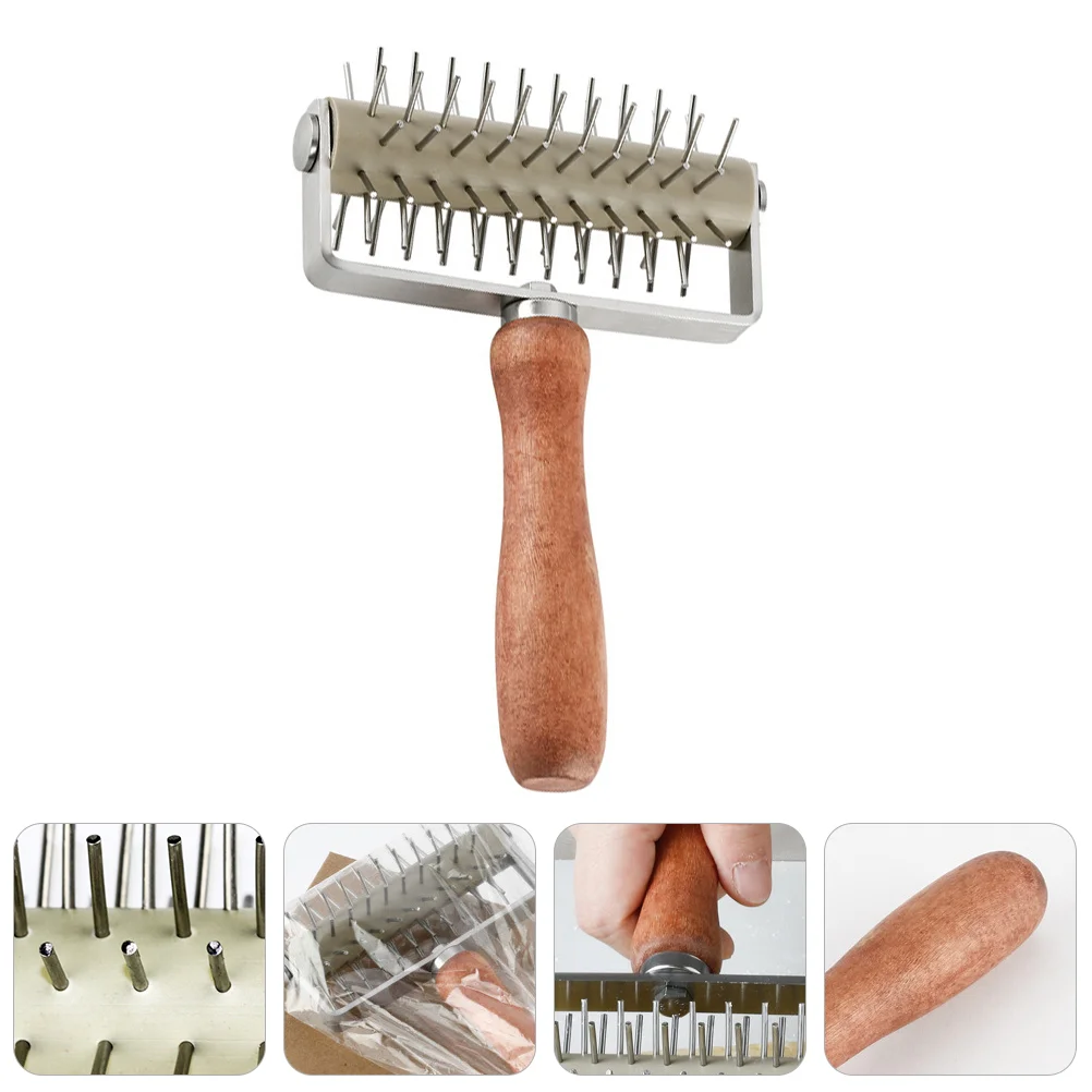 

Pizza Rolling Pin Hole Punch Tool Cookies Dough Puncher Stretcher Stainless Steel Docker Roller Baking Tools Sheeter