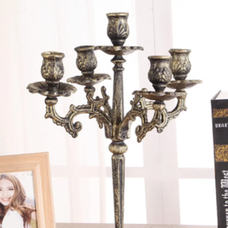

Высокий металлический подсвечник в скандинавском стиле, дизайнерские свадебные подсвечники в стиле ретро с 5 ручками, роскошные рождественские декоративные подсвечники для украшения дома