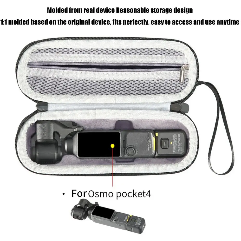 Фото Чехол для переноски DJI Osmo Pocket 4, портативная сумка для хранения, противоударный защитный футляр из ПУ-ликры с жестким корпусом для аксессуаров Pocket 4 №4