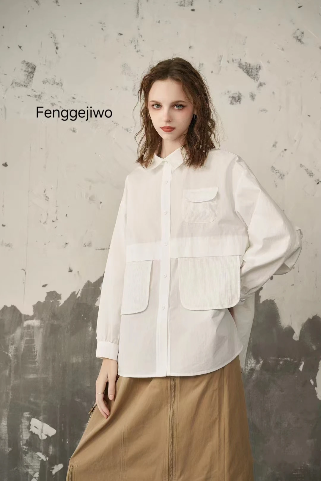 Женская модная рубашка Fenggejiwo тихая версия один размер сидит слегка свободно