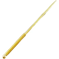 custom gold needle retro round head solid gold needle 90 gold needle 22k gold gold needle handle handmade 1 6 inch
