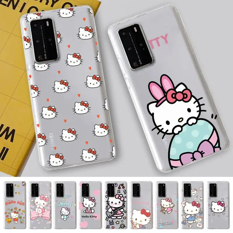 

Cute cartoon hello Cat Phone Case for Samsung S20 ULTRA S30 for Redmi 8 for Xiaomi Note10 for Huawei Y6 Y5 cover