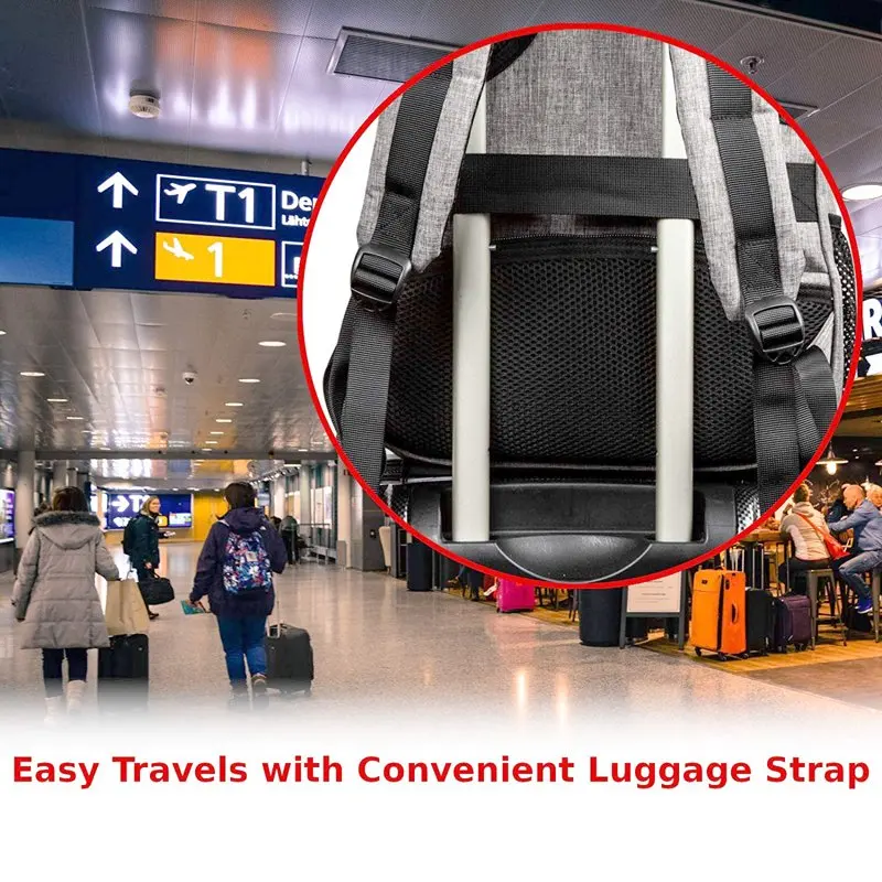 RFID-Safe Travel Laptop Backpack with USB Charging Port