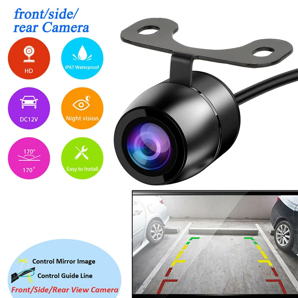 

Rear View Camera Car Reversing Waterproof 170 Degrees 30fps Black Car Electronics Parking Assistance Brand New