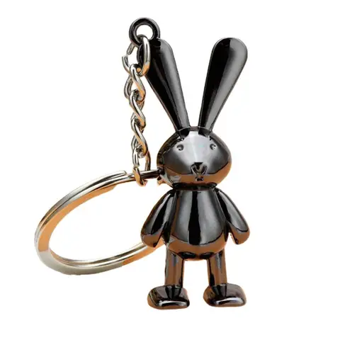 Новинка 2023, брелок в виде кролика, металлическая цепочка-держатель «сделай сам», винтажная подвеска в виде кролика, кольцо для ключей, 3D, Прямая поставка