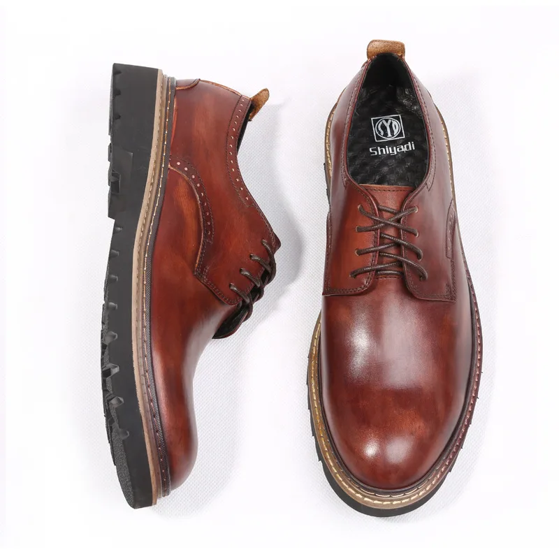 

Luxury Italian Genuine Leather Mens Dress Shoes 2023 Autumn New Designer Handamde Comfortable Black Wedding Oxfords Social Shoes