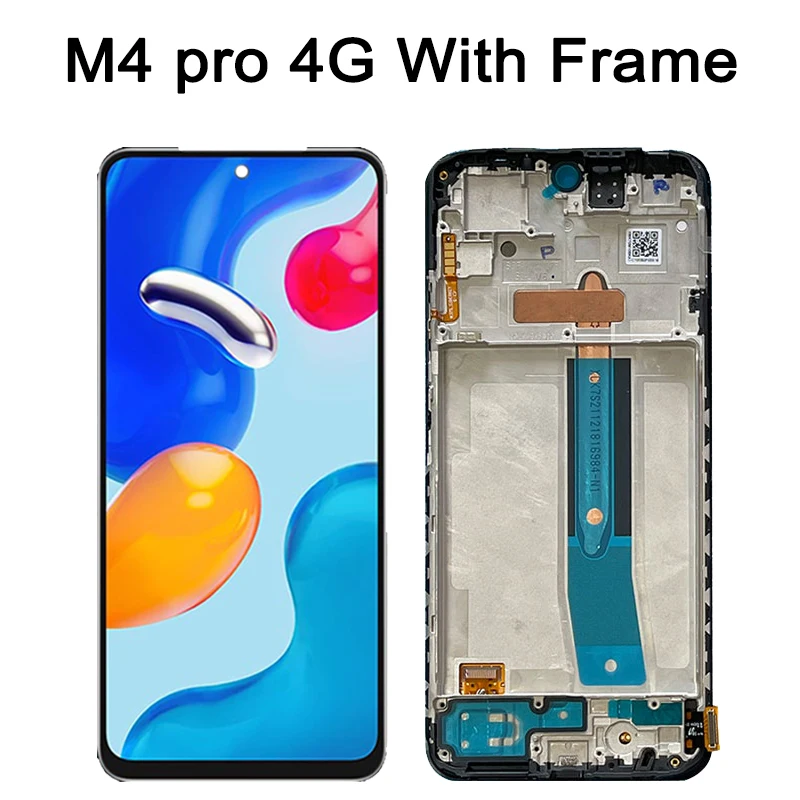 Сенсорный экран AMOLED 6 43 дюйма для Xiaomi Poco M4 Pro LCD 2201117PI 2201117PG MZB0B5VI панель 4G