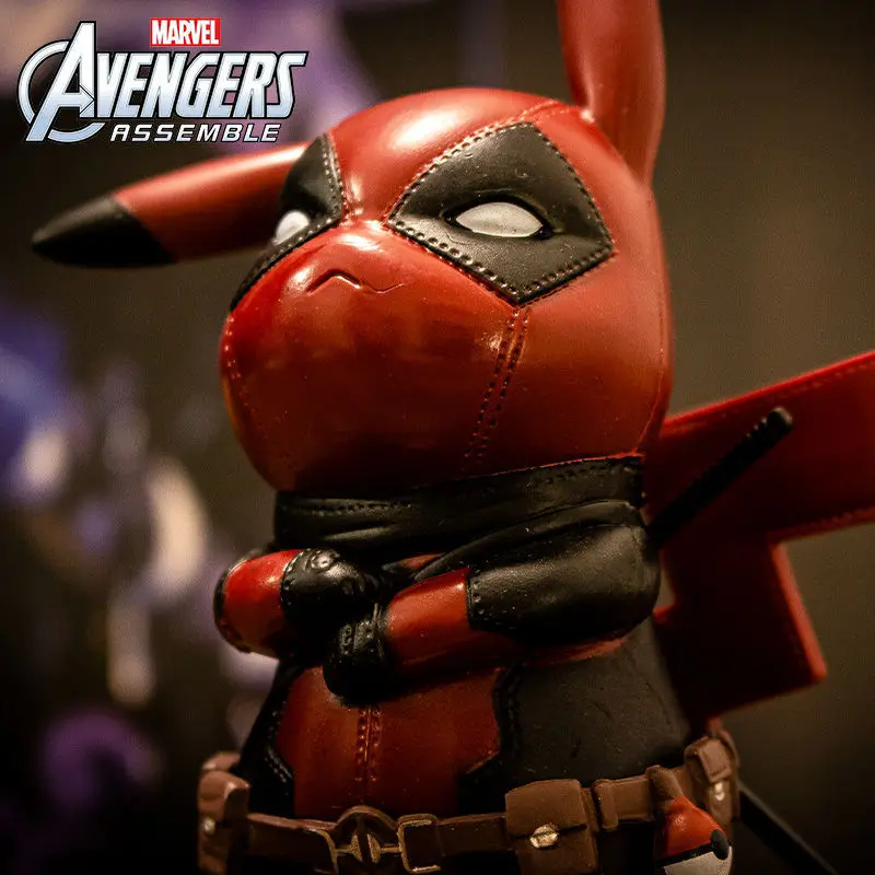 Pokemon Cartoon Anime Pikachu COS Deadpool Action Figures Toys PVC Model Dolls Decoration Collection For Kids Birthday Gifts |