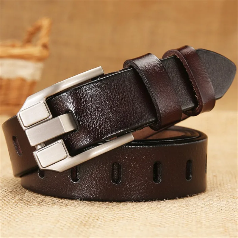 LannyQveen New Fashion Cowhide Belt Ladies Genuine Leather Jeans Female Belts For Women Colorful