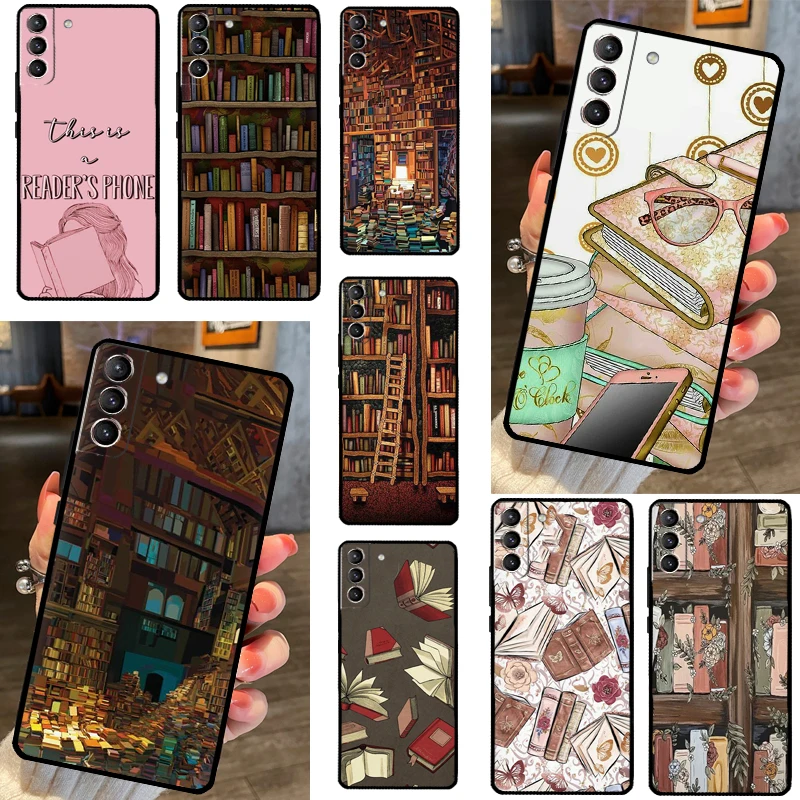 Library  Bookish Case For Samsung Galaxy S23 S22 Ultra Plus S8 S9 S10 Plus Note 10 20 S21 FE S20 FE Cover