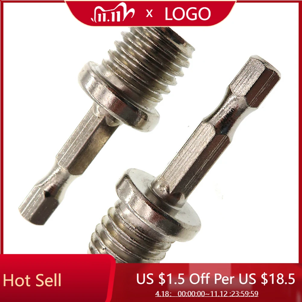 

2Pcs Hexagon Connecting Rod Adapter Drill Chuck 1/4 M14 Polishing Disc Connectin Hexagon Connecting Rod Metal Drilling Accessory