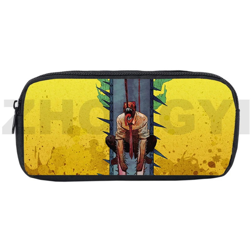 

Водонепроницаемый мужской デンジ 3D чехол для карандашей с цепной пилой, качественный нейлоновый чехол для макияжа, дорожный косметический кошелек, японский аниме пенал, сумки для хранения