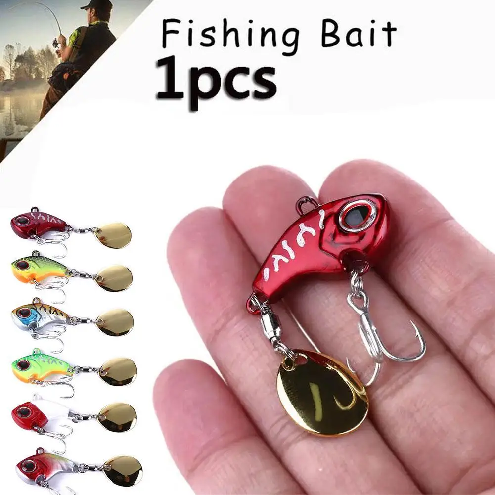 

New Arrival 1PCS 9g Metal VIB Fishing Lure Spinner Sinking Rotating Spoon Pin Crankbait Sequins Baits Fishing Tackle