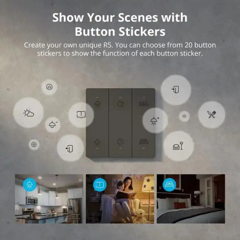 SONOFF SwitchMan R5 контроль сцены ler с батареей 6-клавишный беспроводной EWeLink-пульт