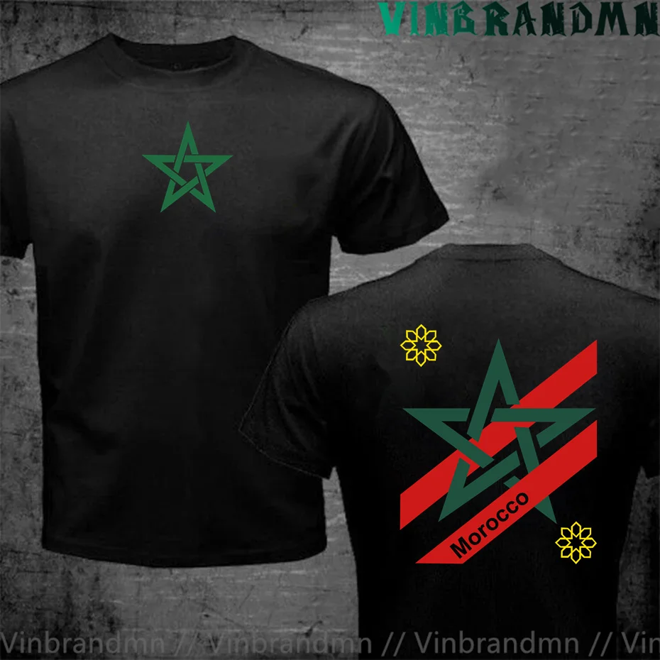 Vintage MA Morocco Flag T Shirt Men Fashion Sports tshirt Moroccan Spirit Totem Emblem T-Shirt Maroc MAR Clothing Homme Top Tees