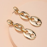 new european french coffee beans pig nose chain earrings for girl women kpop aesthetic gold fine luxury stainless steel jewelry