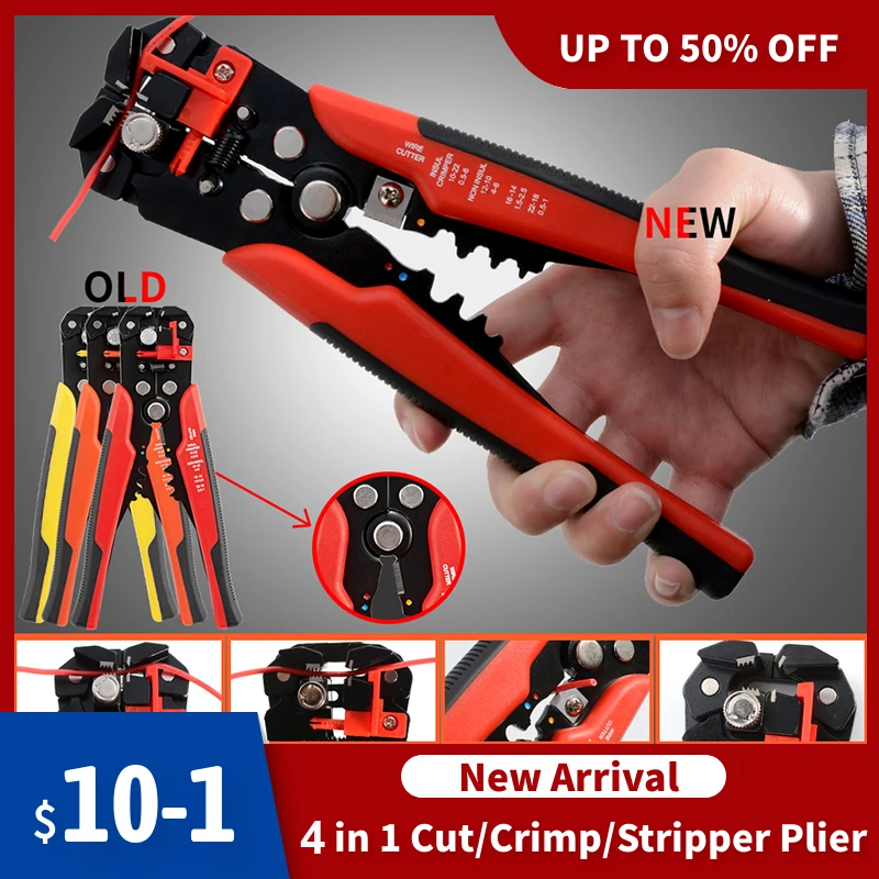4 in 1 Stripper Multifunctional Pliers For Cable Cutting, Crimping Terminal 0.2-6.0mm High-precision Automatic Brand Hand Tool