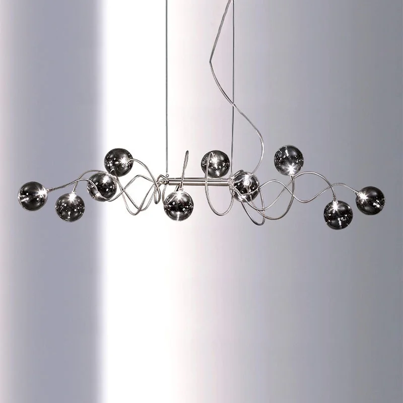 

Chandeliers Lights Nordic LED Smoky Gray Glass lighting Dining room Island Home Hanging lights Bar Coffee shop Pendant lamps