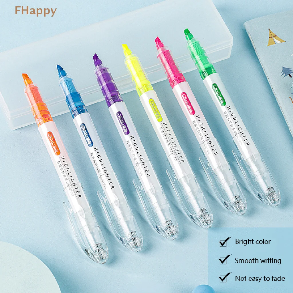 

Straight liquid fluorescent note number pen thick stroke key suit color pen marker pen thick head pen student's hand account pen