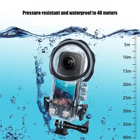 Чехол для дайвинга для Insta360 X3, невидимый водонепроницаемый чехол, 360 °   Аксессуар для панорамной камеры, футляр для дайвинга с глубиной 40 м-A74Z
