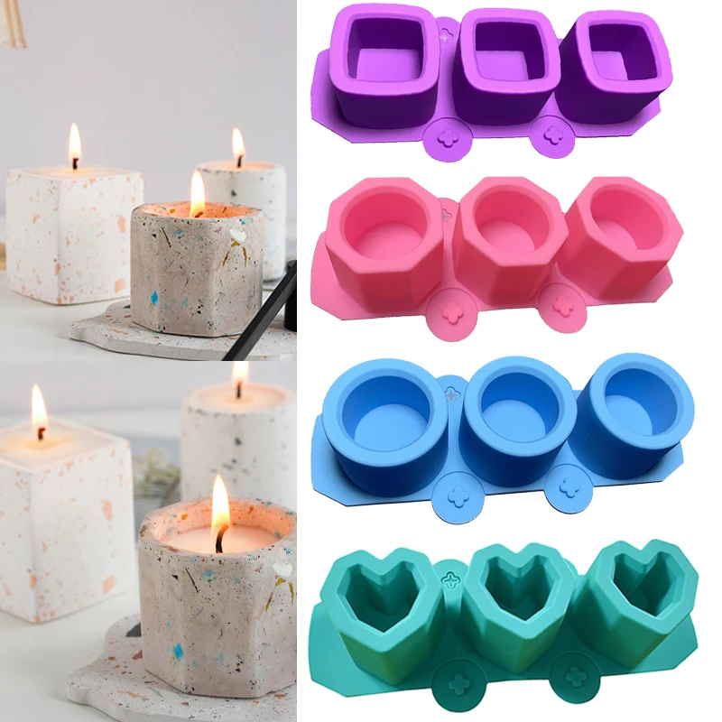 

3 Holes Round Concrete Planter Silicone Mold DIY Flowerpot Ice Cup Gypsum Resin Mold Candle Can Making Mold Home Decoration