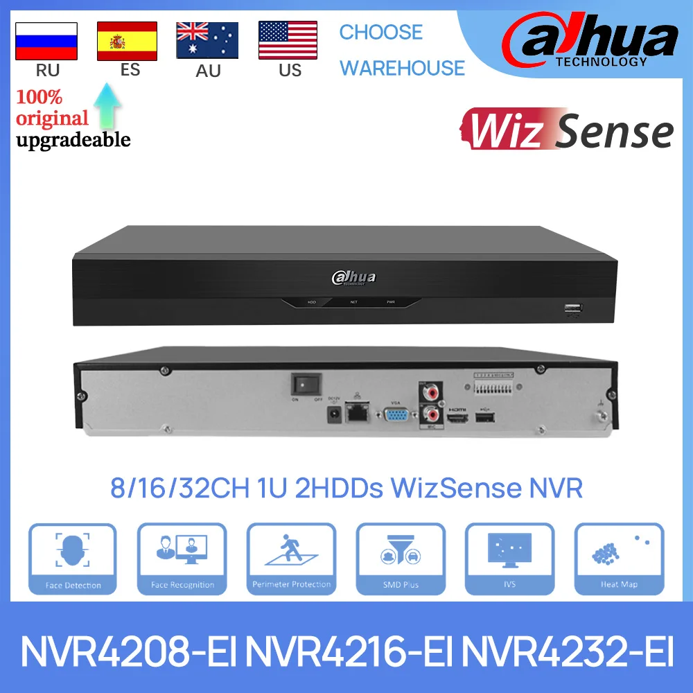 Сетевой видеорегистратор Dahua NVR4208-EI NVR4216-EI NVR4232-EI 8/16/32CH 1U 2 жестких диска