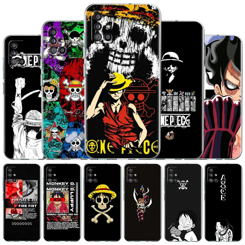 Clear Case For Samsung Galaxy A52 A12 A51 A32 A21s A71 A32 A22 50 A70 A31 A72 5G Phone Cover One- Piece Boy Anime