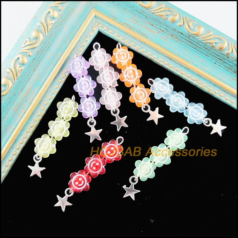 14 шт., акриловые Подсолнухи с серебряным покрытием