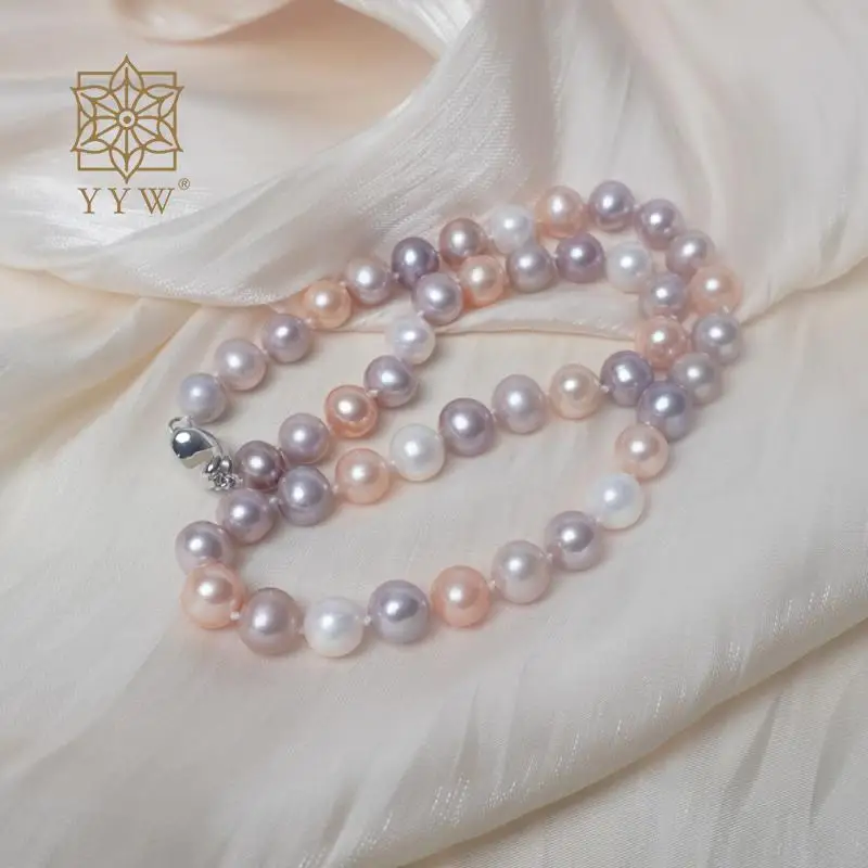 Ожерелье-чокер с пресноводным жемчугом 2023 роскошная многоцветная цепочка длиной