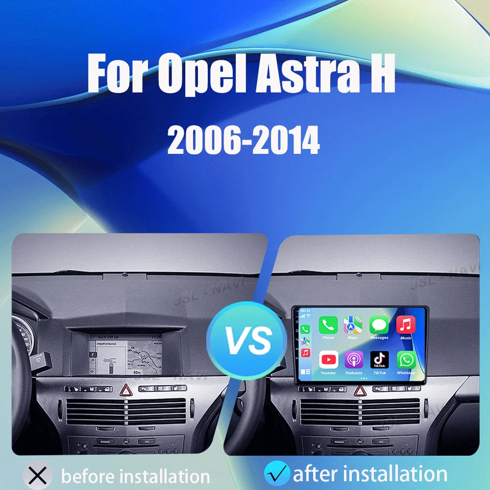 Фото Автомобильный радиоприемник Android 15 Carplay Auto для Opel Astra H 2006 2007 2008-2014 GPS-навигация Видеоплеер 2 Din Стерео DVD Мультимедиа №2