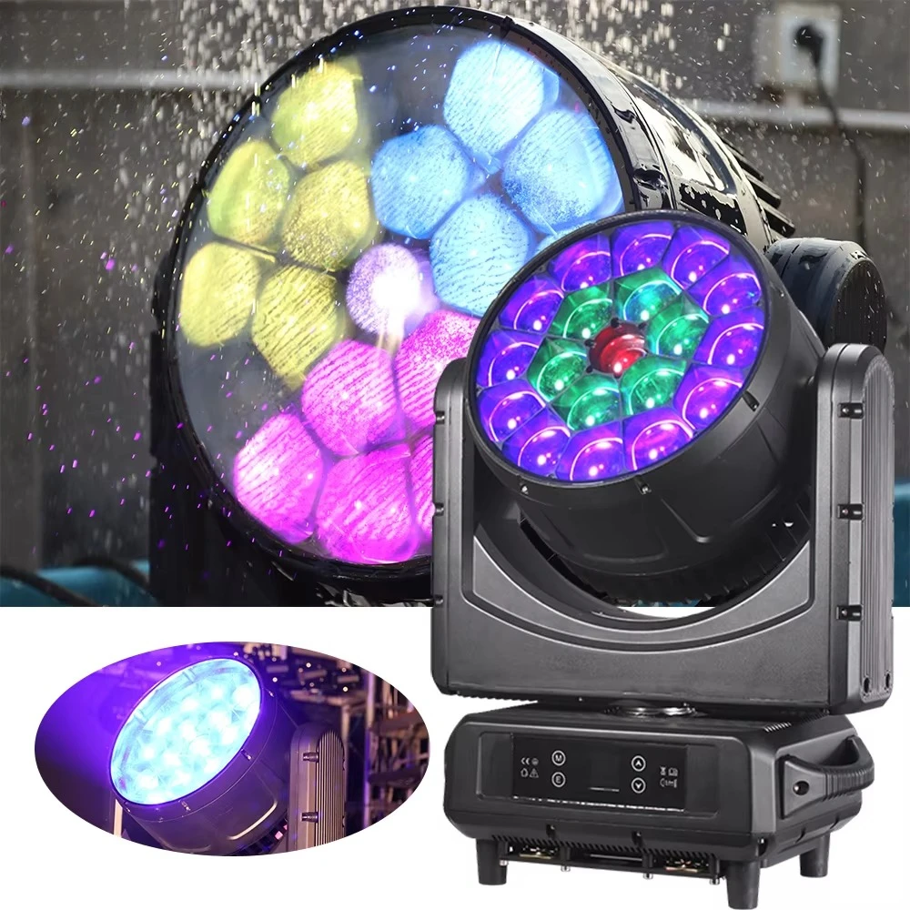 Фото Светодиодный прожектор Bee Eye LED Moving Head Wash Zoom 19x40W для сценических мероприятий, дискотек, концертов, театральных инсталляций, с эффектом «большие круглые глаза» №2