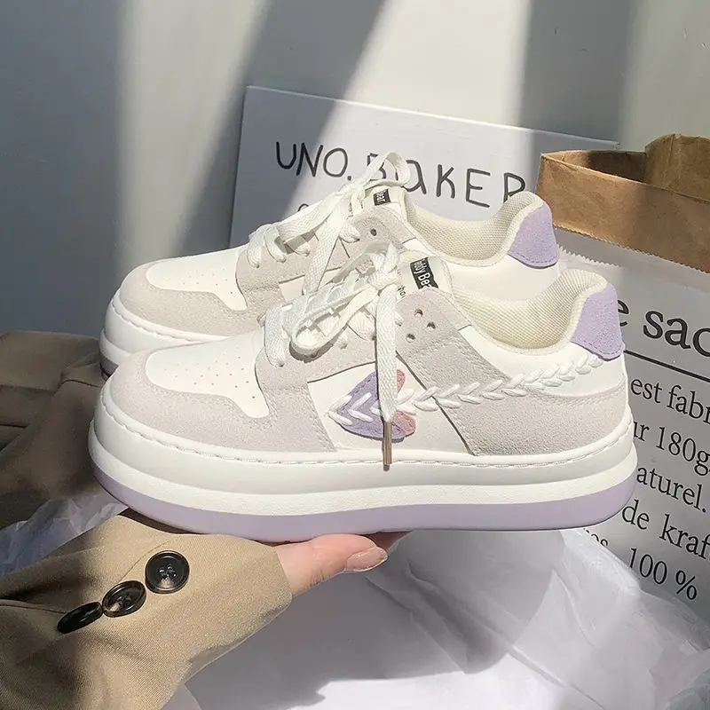 SHANPA Kawaii Women Sneakers 2022 Korean Fashion Daily Wear Patchwork Vulcanize Shoes Casual All-match Mujer Sports Shoes