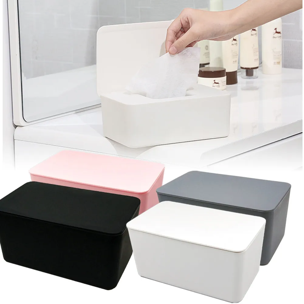 

Коробка для салфеток с крышкой, диспенсер для влажных салфеток, Женский герметичный пыленепроницаемый полипропиленовый пластиковый конте...