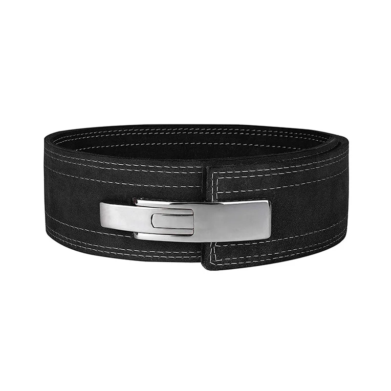 Leather Powerlifting Belt Fitness Belt Squat Deadlift Four-layer Cowhide Weightlifting Lever Buckle For Training Fitness Belt