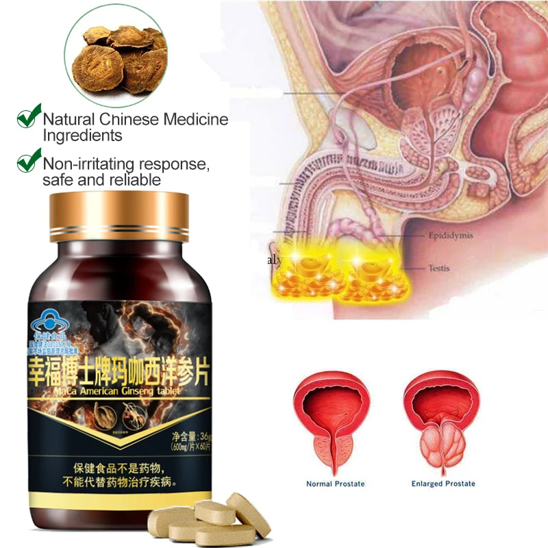 

60Herbal Maca Root Ginseng Vegan Capsules for Men Energy Booster Reproductive Health& Enhance Endurance Size Strength Supplement