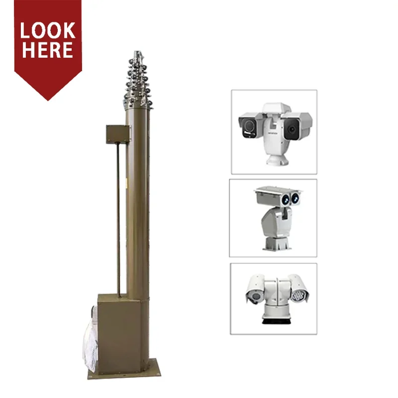 Электрическая мобильная телескопическая мачта длиной 30 м с молниеносным