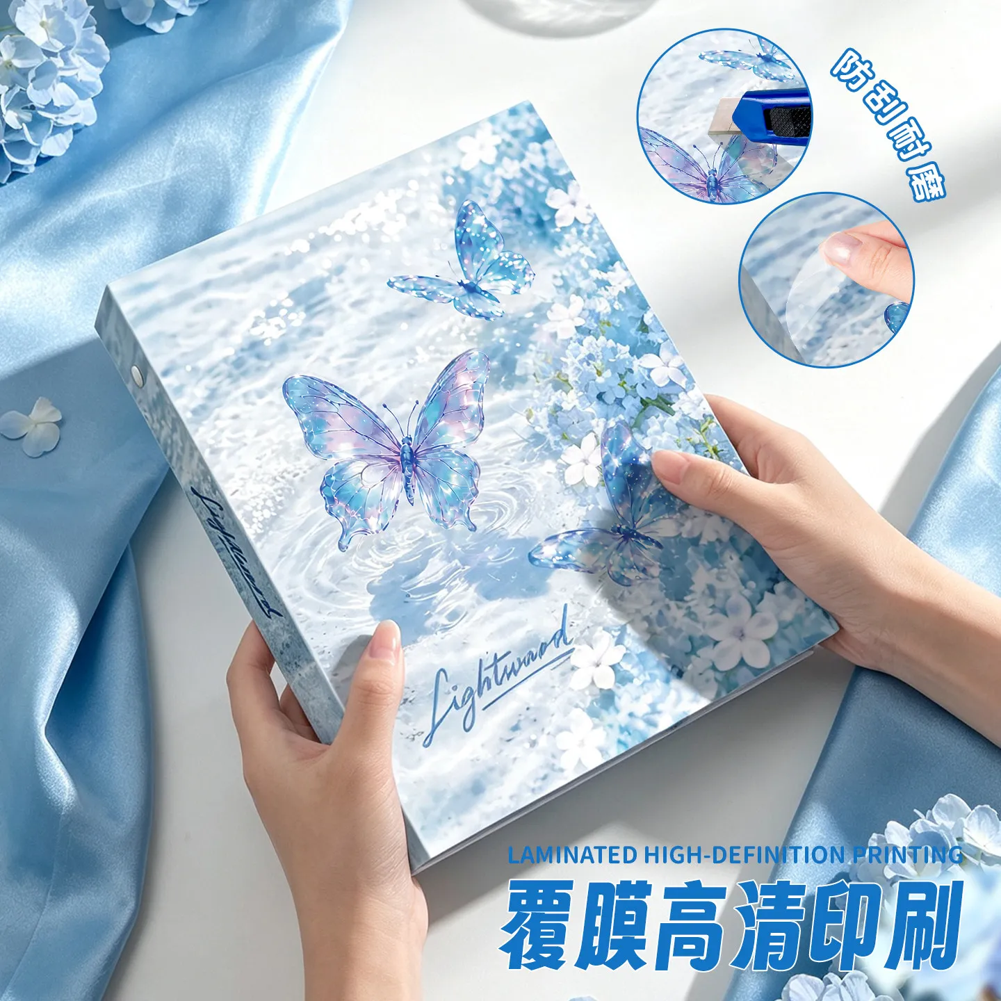 Фото SINGBA Butterfly Shimmer A5 Альбом для фотокарточек с 4 карманами, 3 дюйма, держатель для фотокарточек K-pop для коллекции фотографий айдолов и звездных карточек. №5
