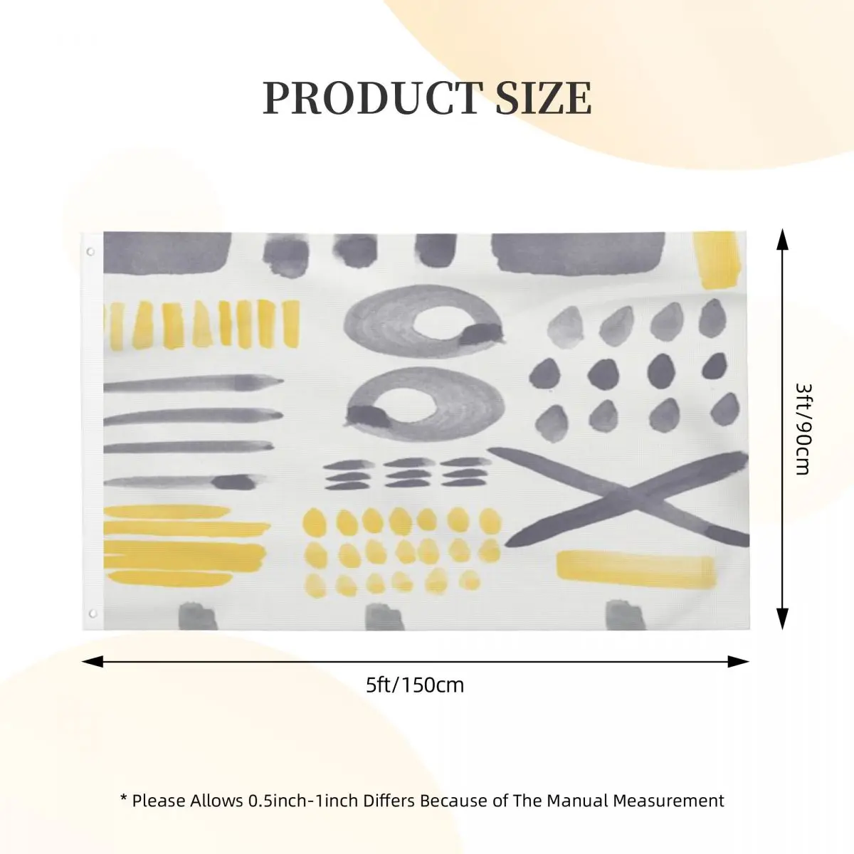 

Grey And Yellow Shapes Abstract Painting Linda Woods Duplex Print One Flag For Decoration