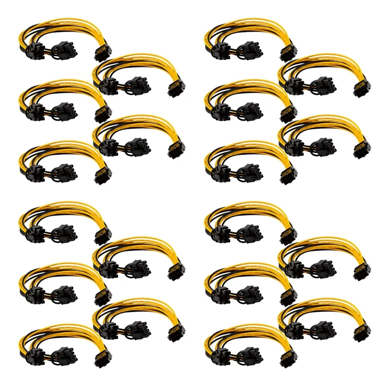 

20PCS PCI-E 6-Pin To Dual 6+2-Pin Power Splitter Cable Image Card PCIE PCI Express 6Pin To Dual 8Pin Power Cable