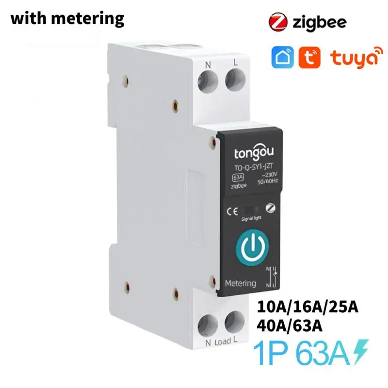 

Выключатель автоматический Tuya Smart Zigbee, 1P 16 А/63 А, Din-рейка, дистанционное управление, с приложением для измерения давления