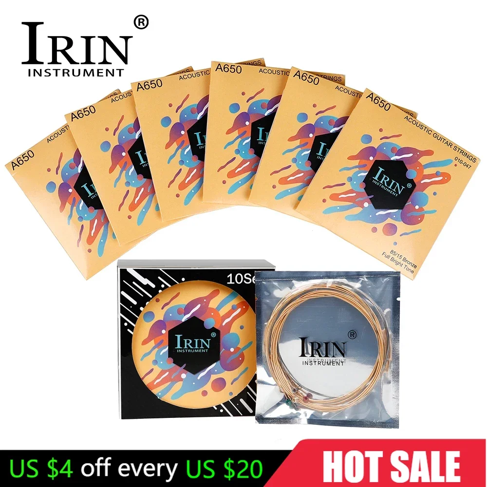 

IRIN 10 Sets Guitar Strings 1-6 Phosphor Bronze Stainless Steel Wire Strings Acoustic Folk Guitar Musical Instrument Accessory