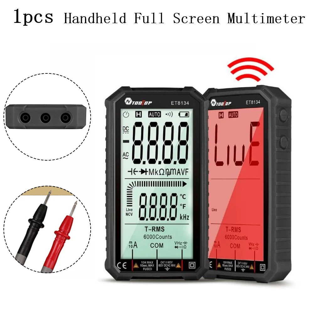 

Handheld Full Screen Digital Multimeter Car Capacitance Test Electrical Meter 6000 Digits Digital Smart Multimeter Testers