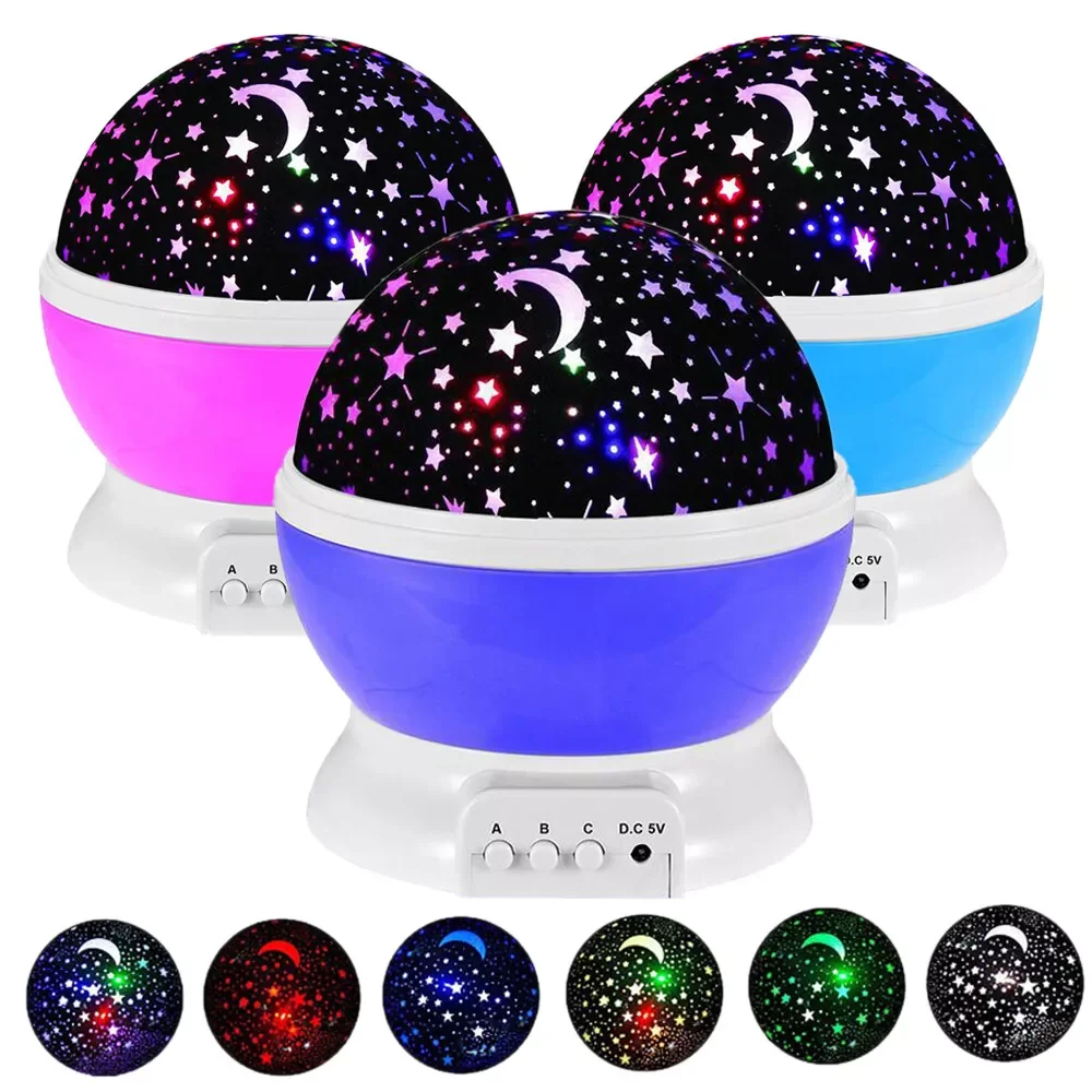 Projector Starry Sky Rotating Led Night Light Star Night Lights Led Lights For Bedroom Decor For Kids Baby Gifts