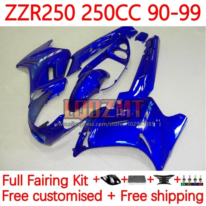 

Glossy Blue Fairing Kit For KAWASAKI NINJA ZZR-250 90-99 ZZR 250 ZZR250 1990 1991 1992 1993 1994 95 96 97 98 99 Frame 16No.63