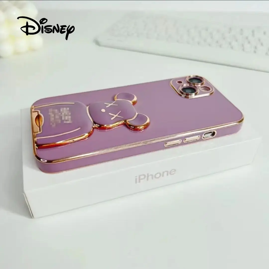 

Disney Suitable for Electroplating Bear Stand Redmi Note9 10 11 Phone Case Xiaomi 9 10 11 12pro Creative K30 40 50pro MIX4