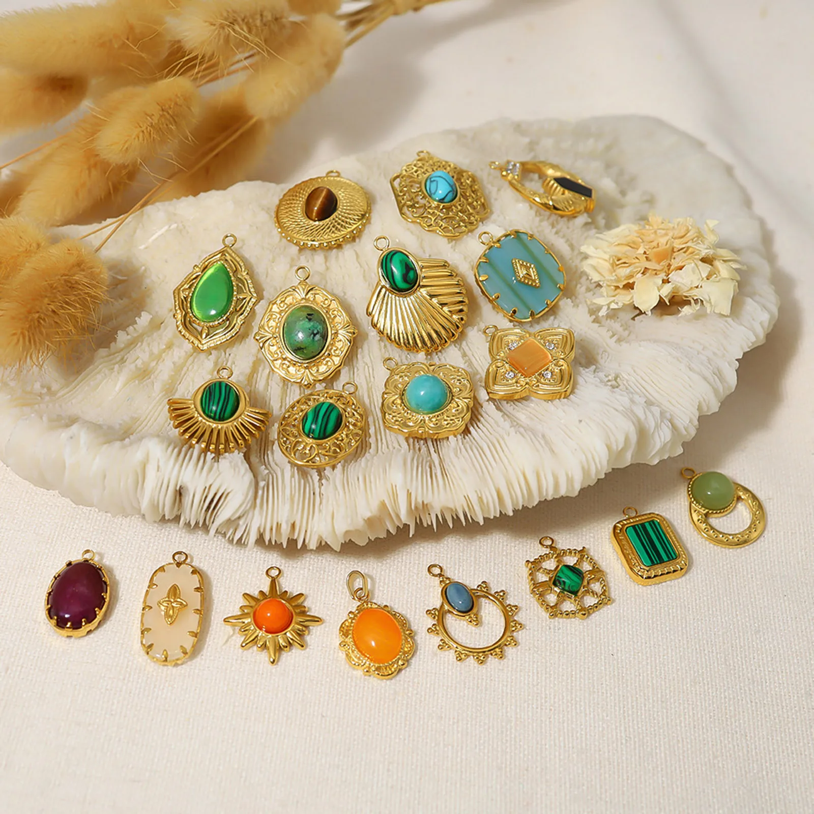 Очаровательные Подвески в богемном стиле из натурального камня бохо Овальные