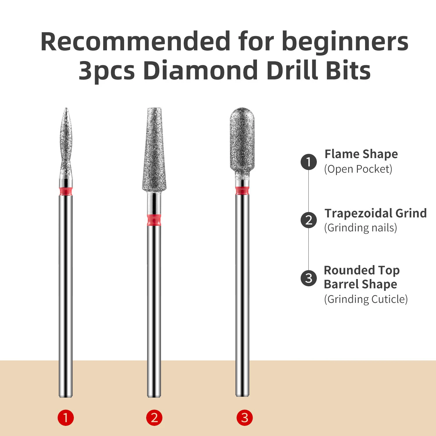 Набор Алмазных фрез для маникюра и кутикулы 8 шт.