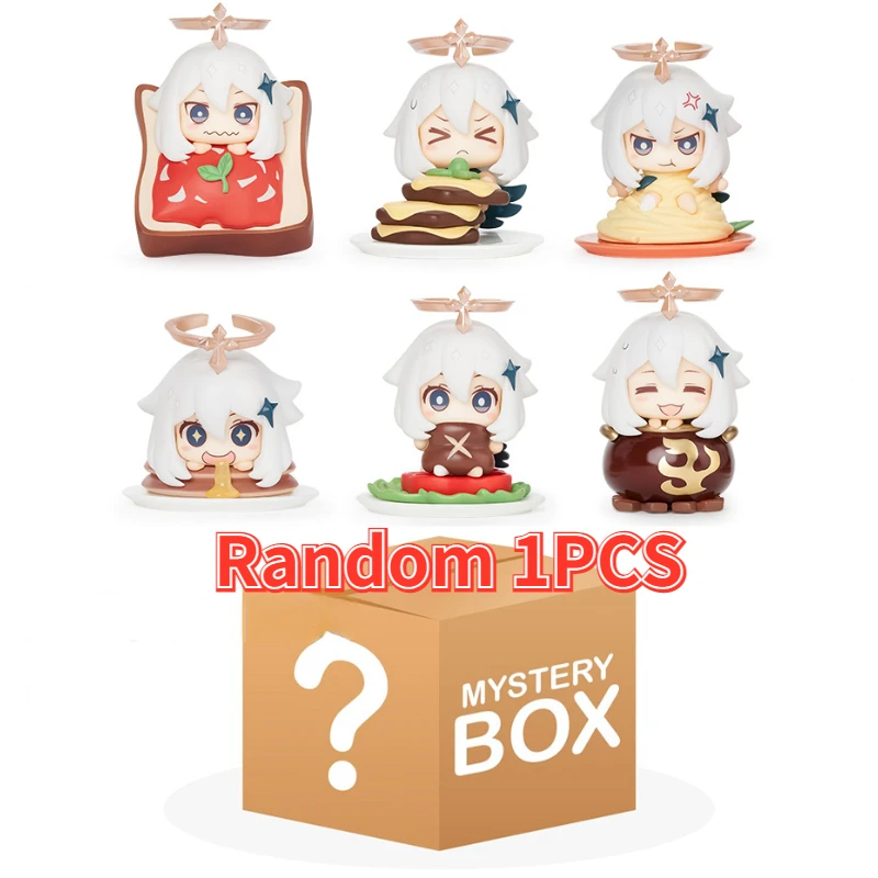 

Genshin Impact Lucky Mystery Box Anime Cartoon Figure Game Peripheral Kawaii Emergency Food Figurines Toys Model Home Decoration